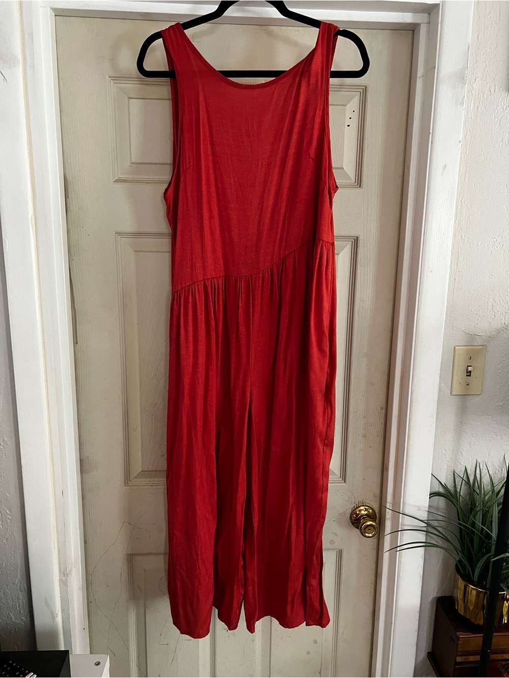 Sleeveless Red Jumpsuit